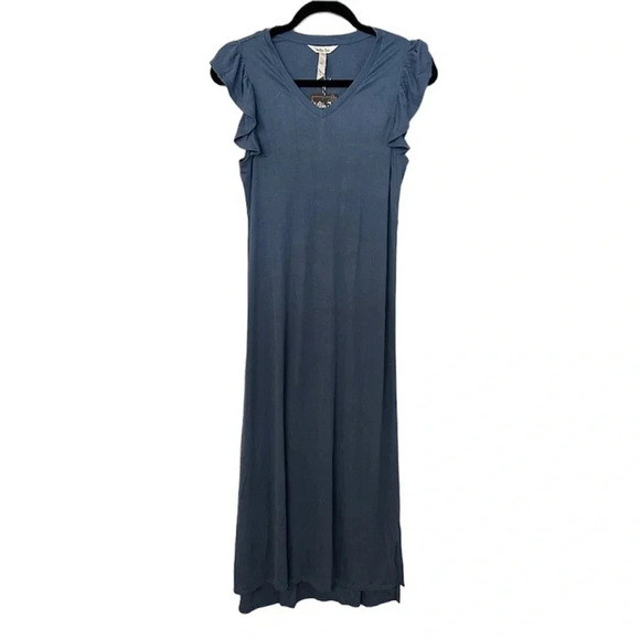 Matilda Jane Far Away Flutter Sleeve Blue-Gray Midi Sheath Dress Size Small NWT - Picture 1 of 16